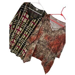 Avenue Womens Plus Size 26/28 3X 3/4 Sleeve Tops lot of 2 RZ10407 Tunic